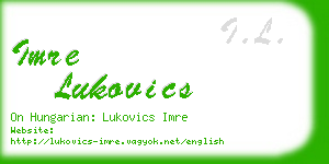 imre lukovics business card